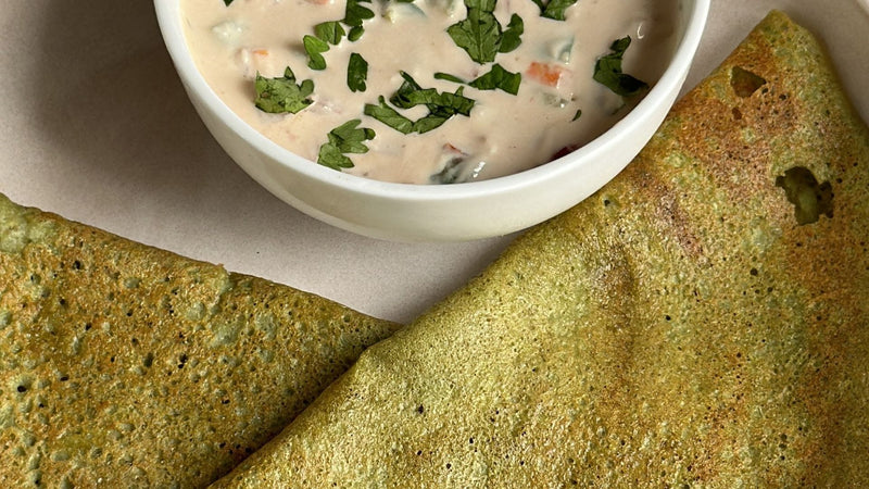 Moong Dal Dosa & Protein Veggie Dip