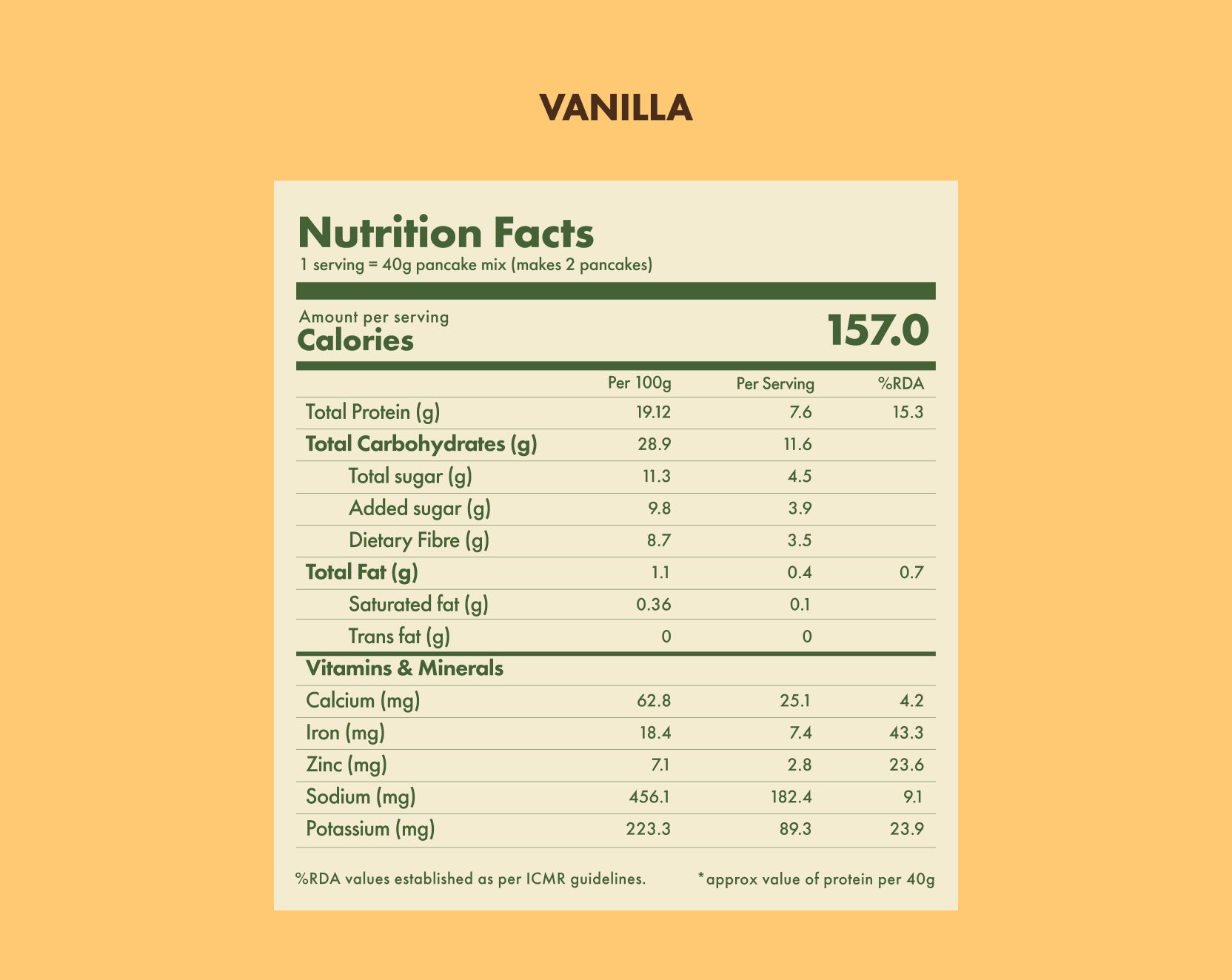 No-Nonsense Plant Protein Pancakes - Vanilla