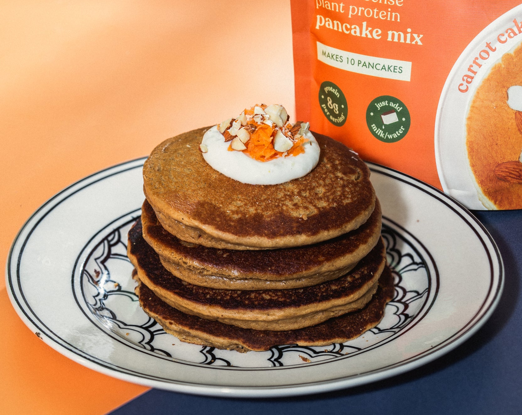 No-Nonsense Plant Protein Pancakes - Carrot Cake