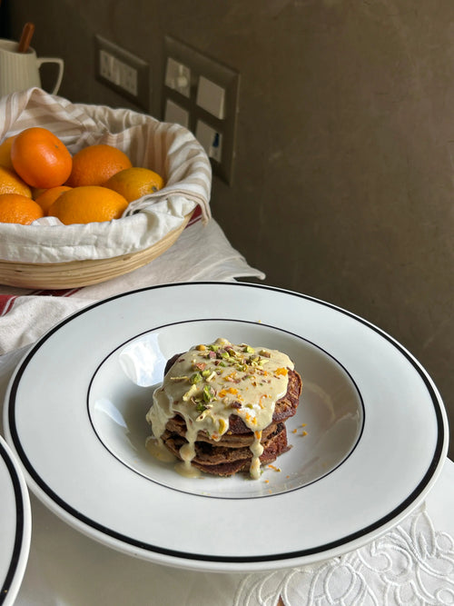 Banana and Orange Vanilla Choco-Chip Pancake