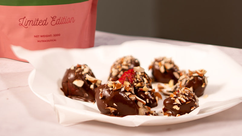 Strawberry Protein Choco-Dip Bites