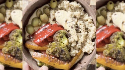 High Protein Hummus Veggie Bowl