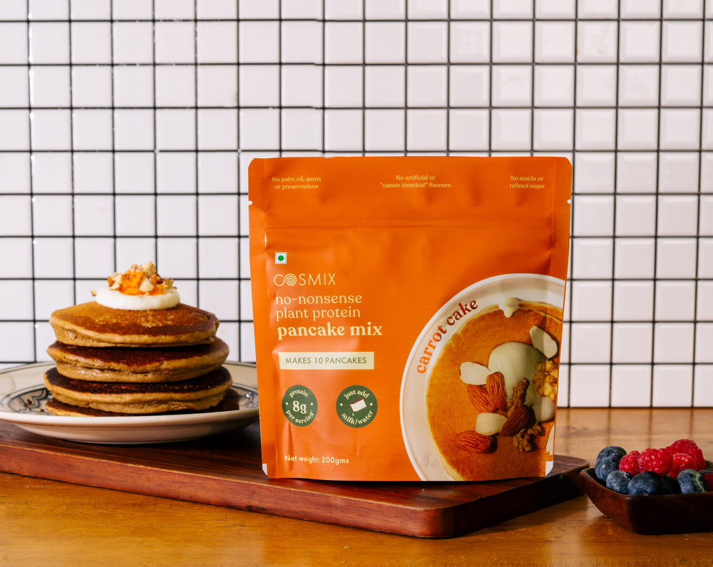 No-Nonsense Plant Protein Pancakes -  Carrot Cake