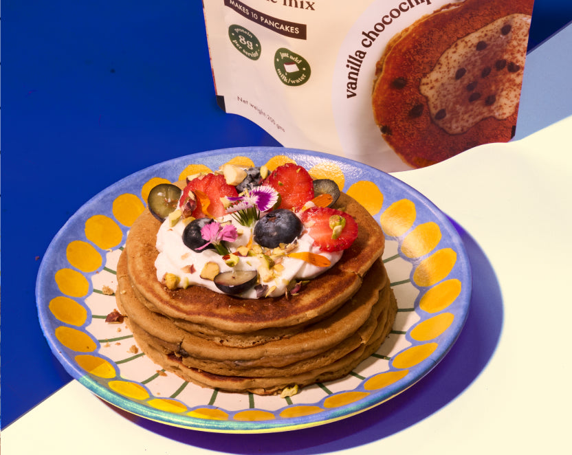 No-Nonsense Plant Protein Pancakes - Vanilla Choco Chip