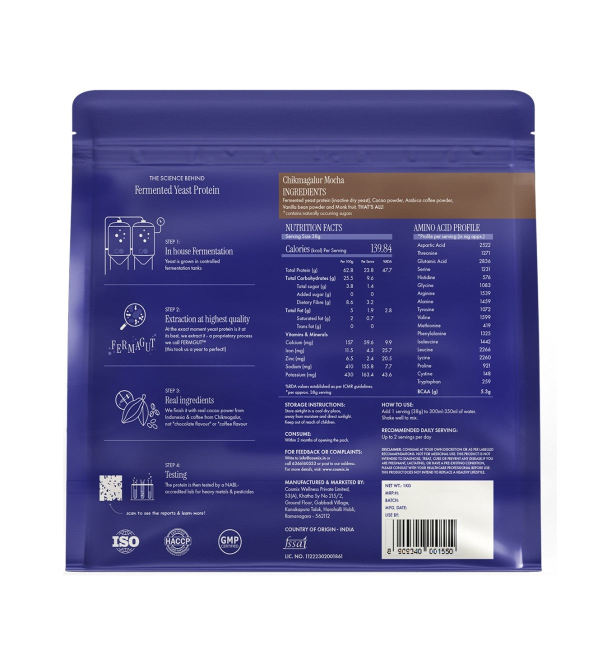 No-Nonsense Fermented Yeast Protein Chikmagalur Mocha