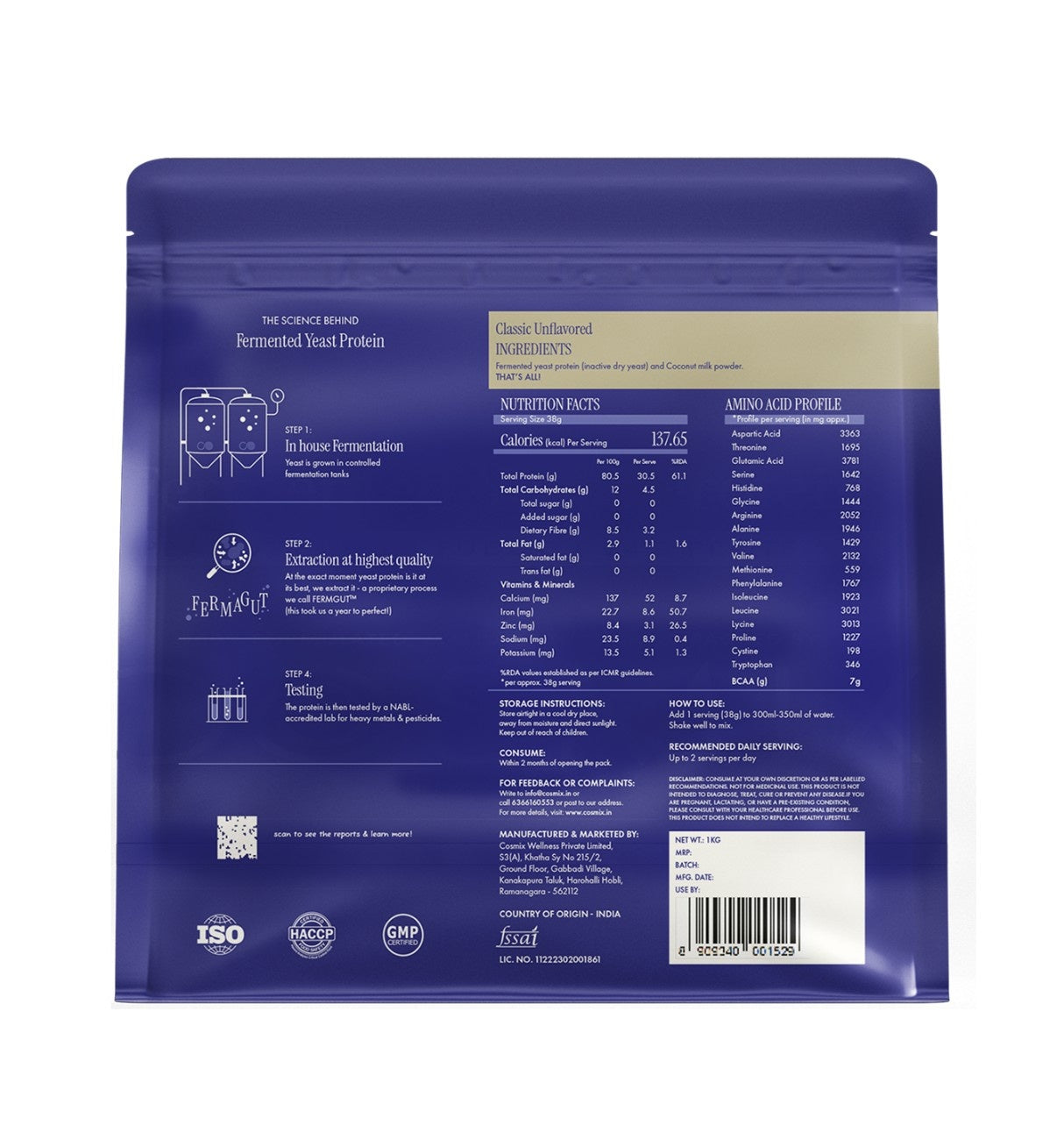 No-Nonsense Fermented Yeast Protein Classic Unflavoured