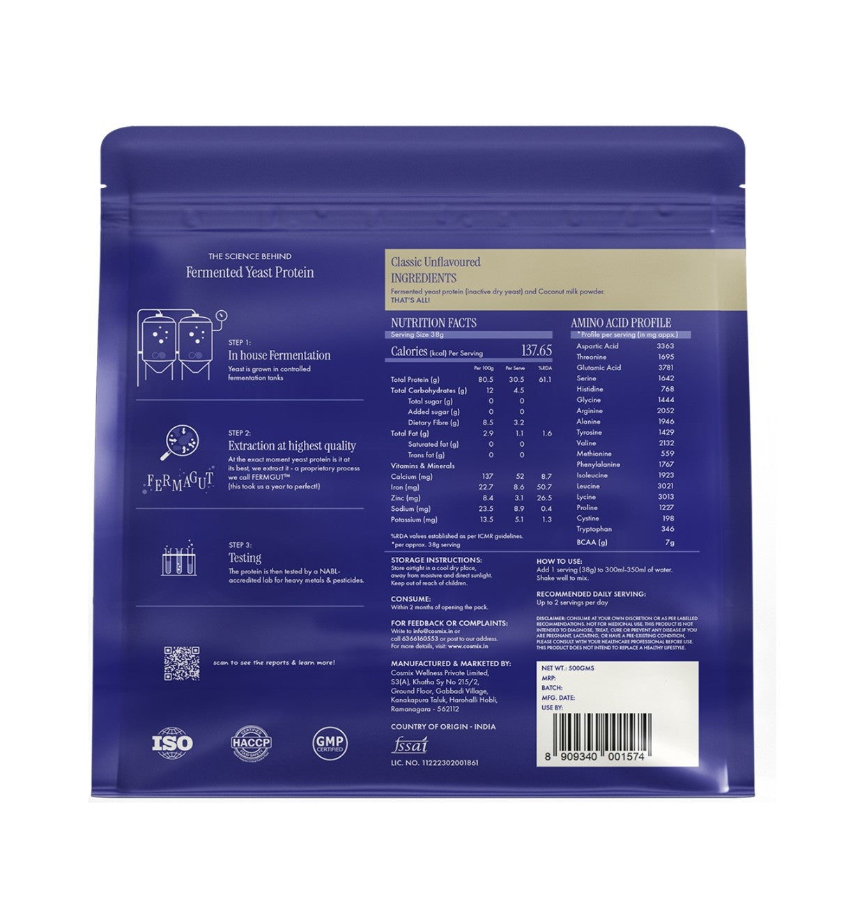 No-Nonsense Fermented Yeast Protein Classic Unflavoured