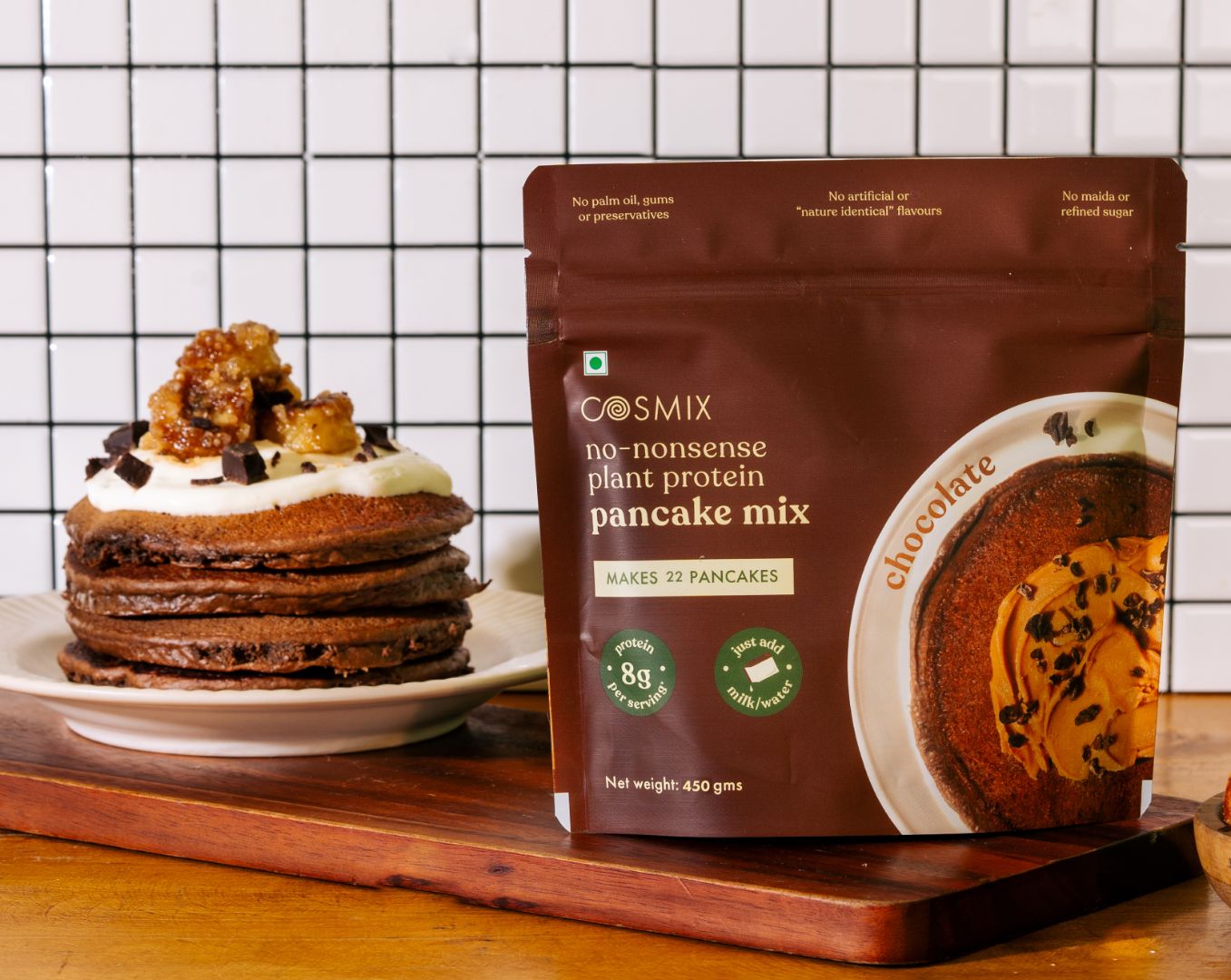 No-Nonsense Plant Protein Pancakes -  Chocolate