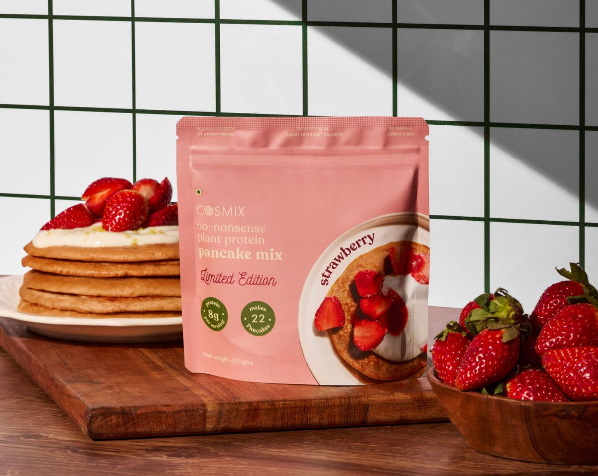 No-Nonsense Plant Protein Pancakes - Strawberry