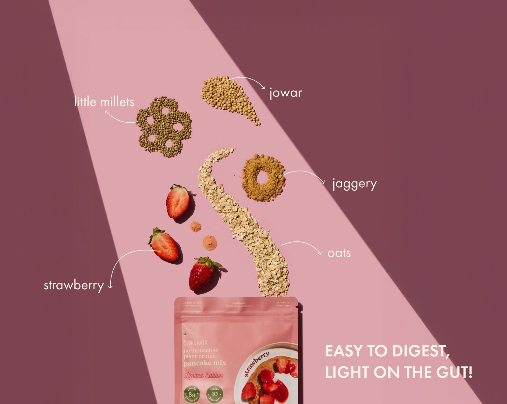 No-Nonsense Plant Protein Pancakes - Strawberry