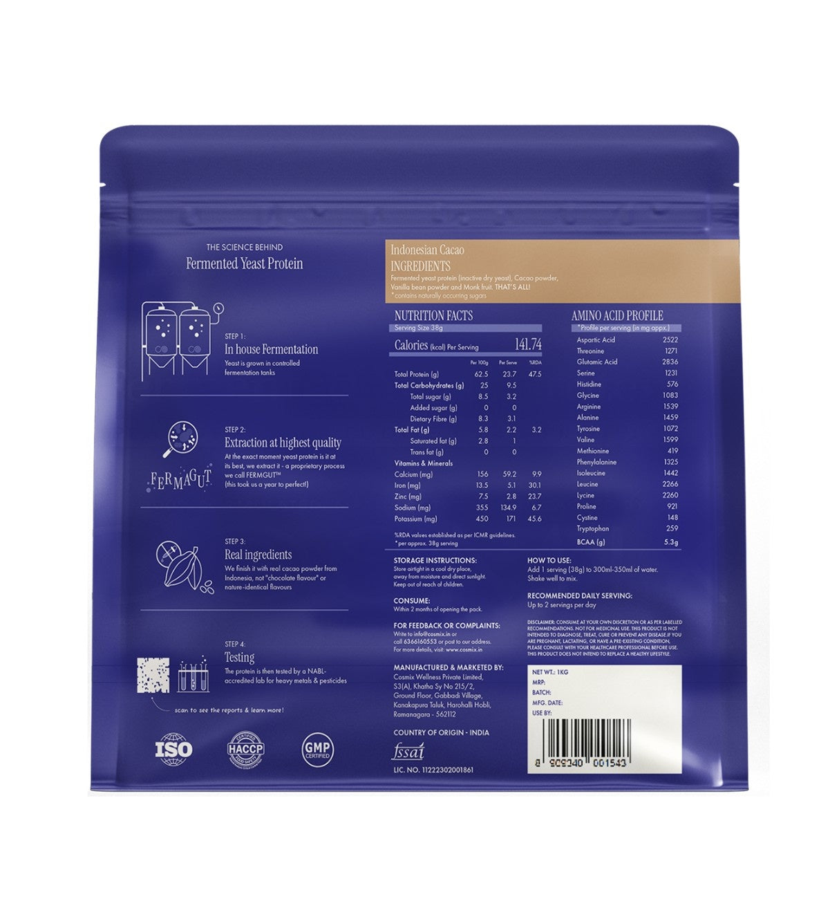 No-Nonsense Fermented Yeast Protein Indonesian Cacao