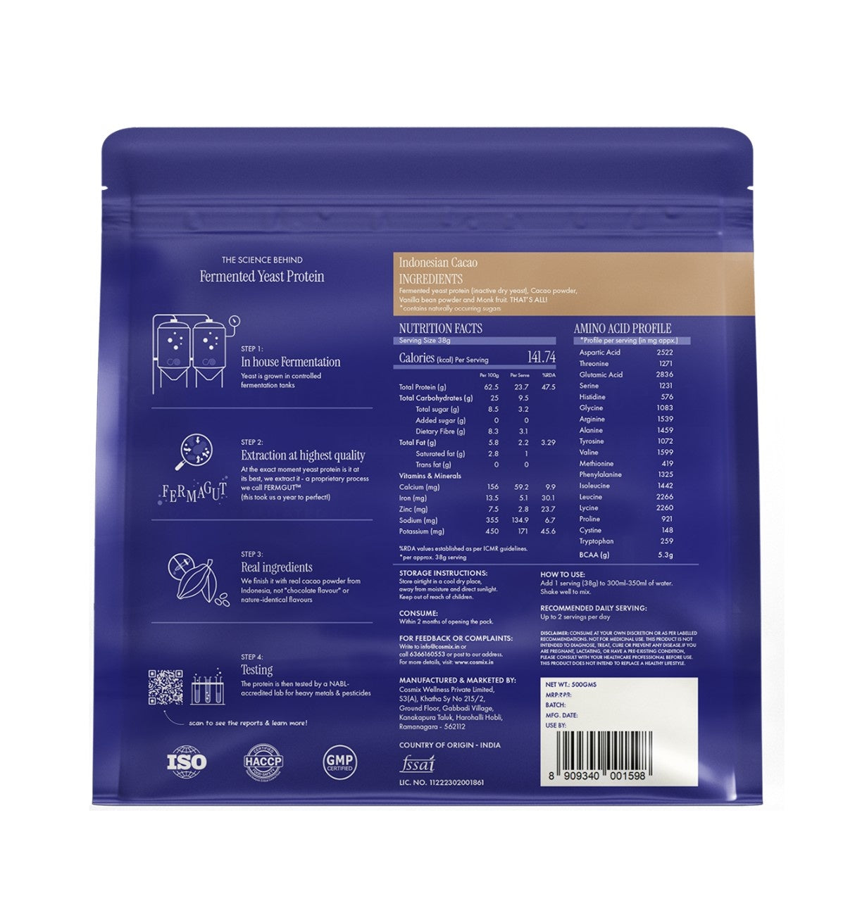 No-Nonsense Fermented Yeast Protein Indonesian Cacao