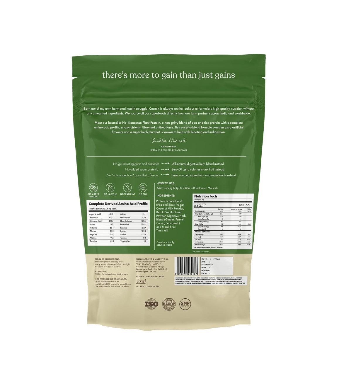 No-Nonsense Plant Protein - Kerala Vanilla Bean