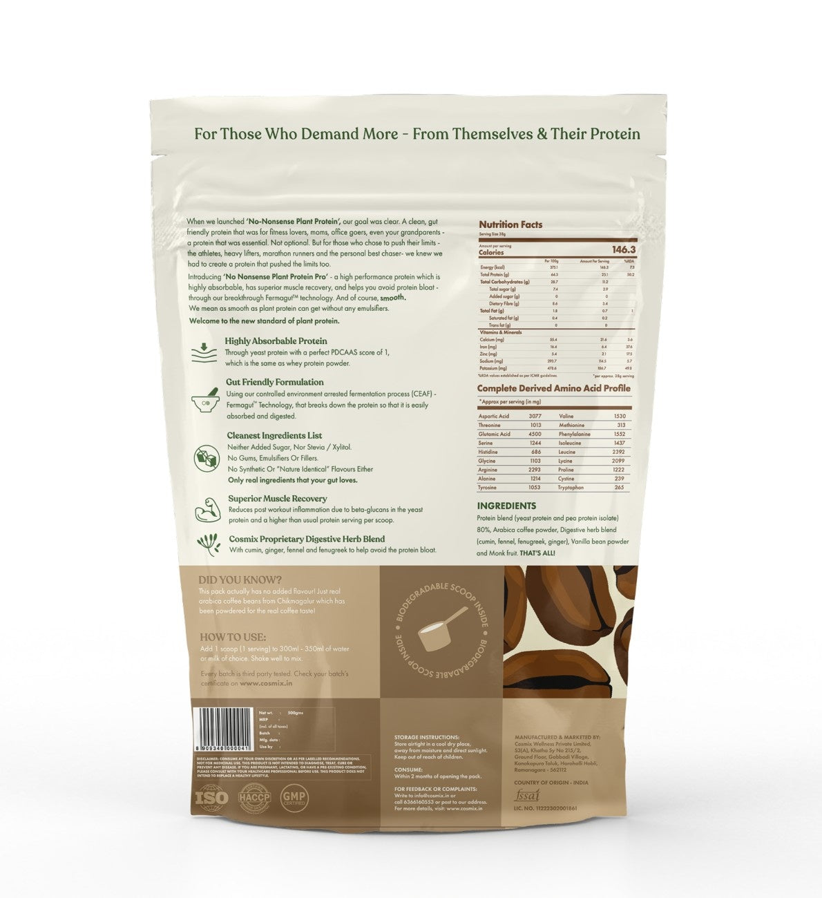 No-Nonsense Plant Protein - Malnad Arabica Coffee Pro