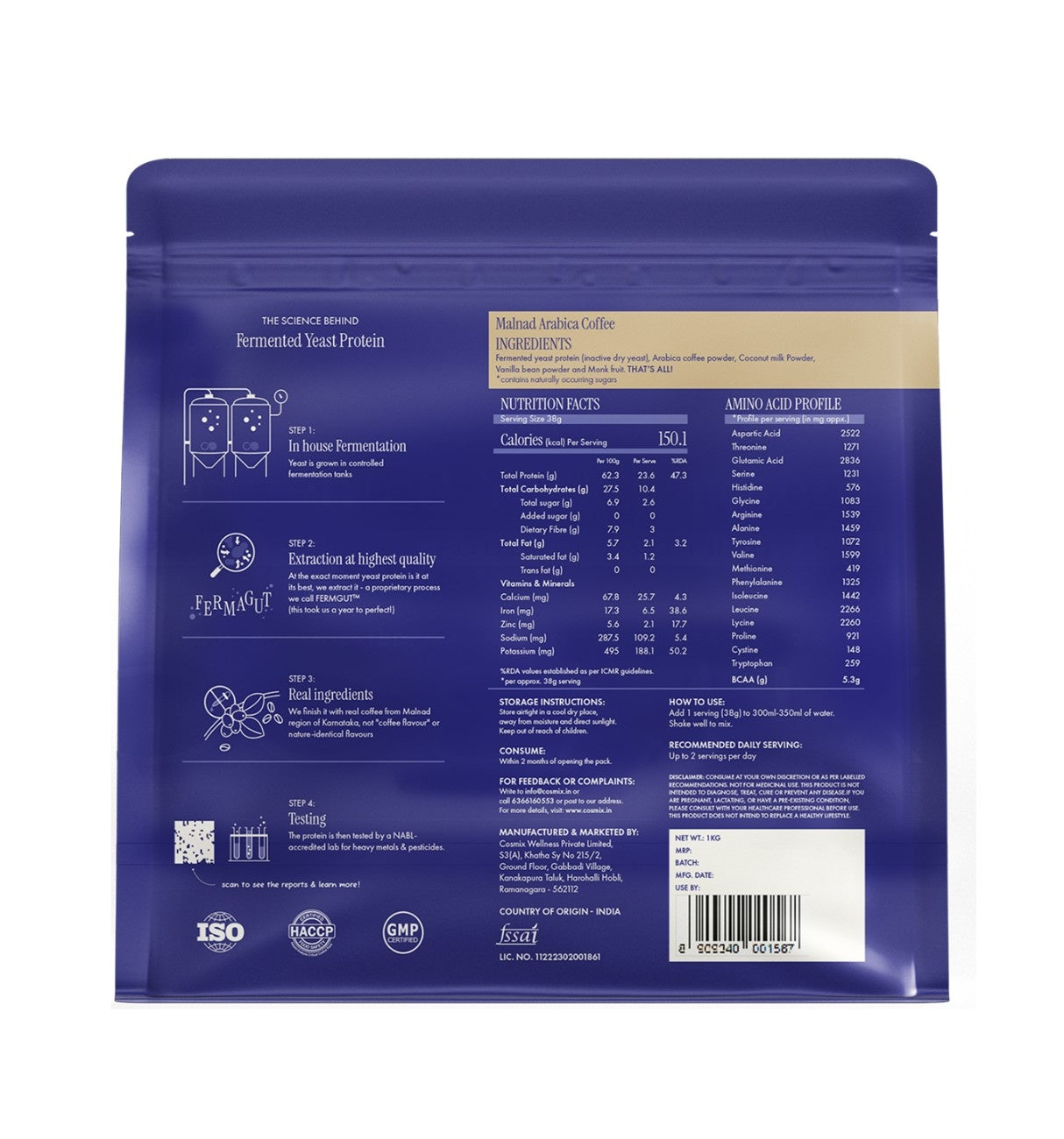No-Nonsense Fermented Yeast Protein Malnad Arabica Coffee