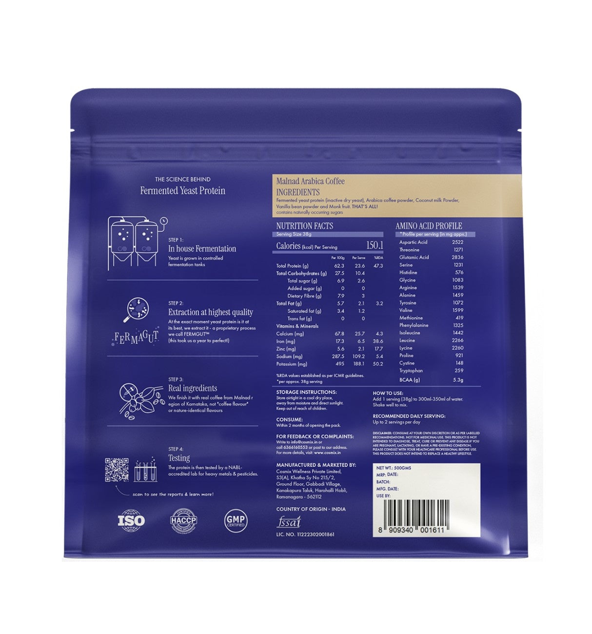No-Nonsense Fermented Yeast Protein Malnad Arabica Coffee