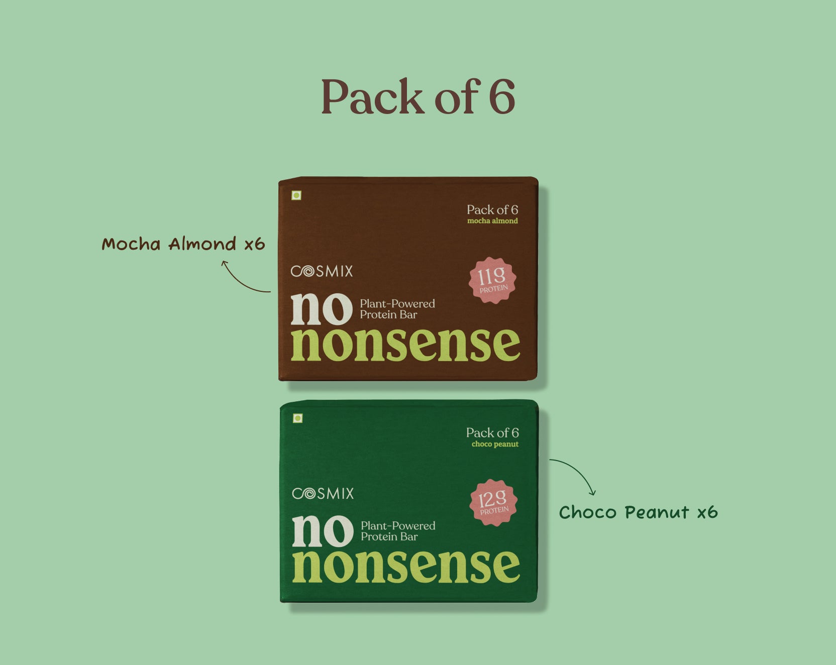 No-Nonsense Protein Bar - Mocha Almond | Pack of 6 | 270g