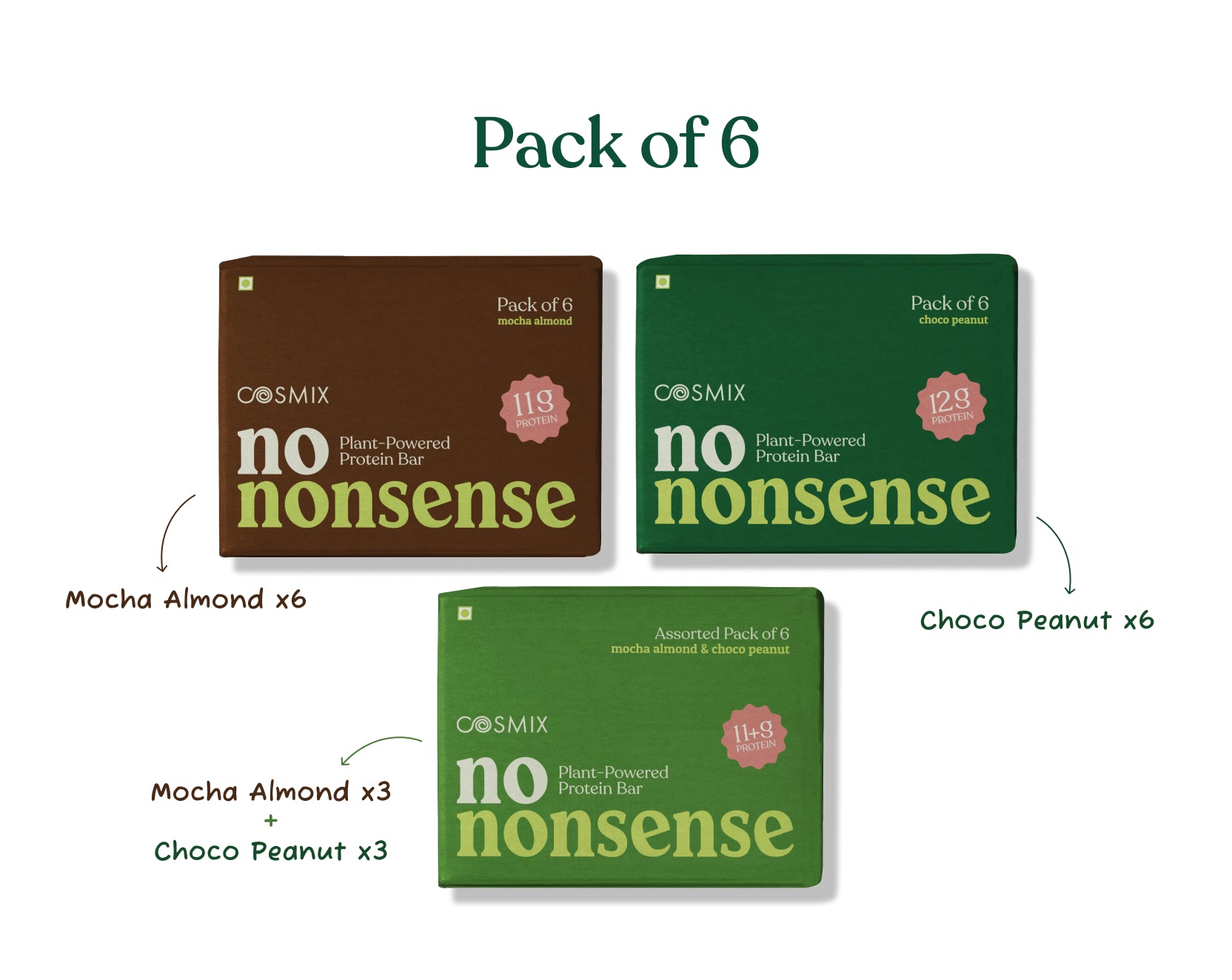 Assorted Pack of 6 (3 of each)