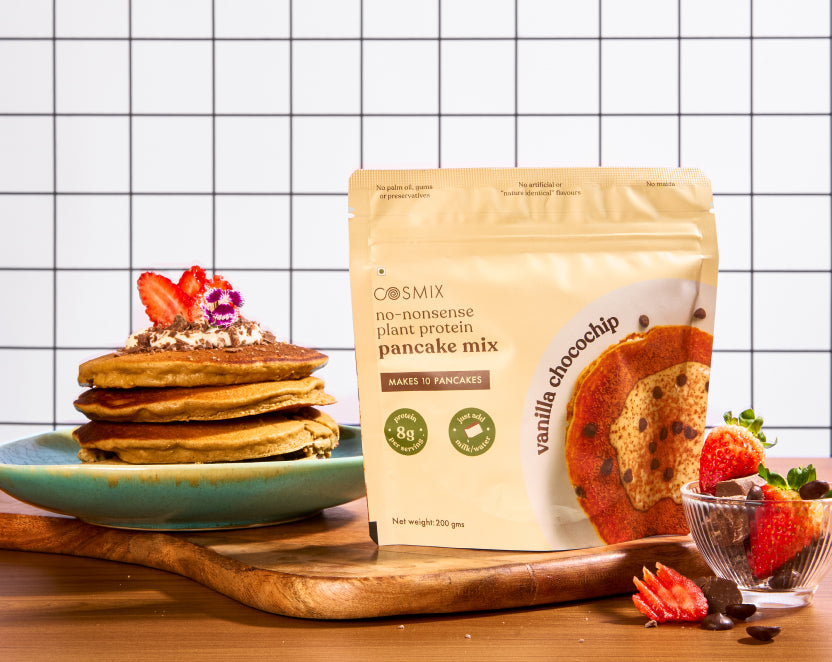 No-Nonsense Plant Protein Pancakes - Vanilla Choco Chip