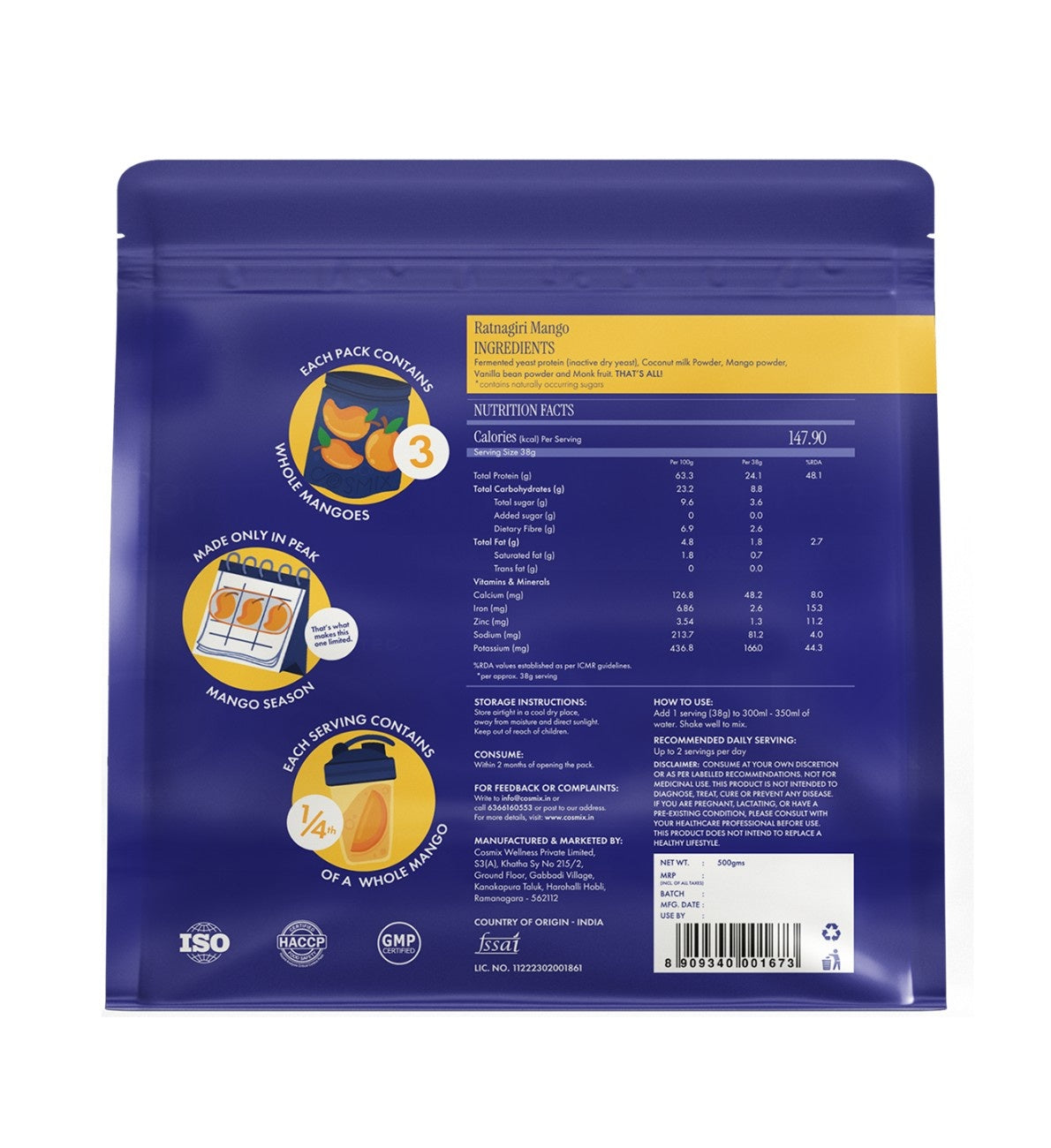 No-Nonsense Fermented Yeast Protein Ratnagiri Mango