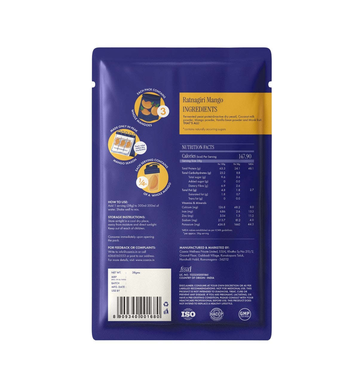 No-Nonsense Fermented Yeast Protein Assorted Sachets x 6