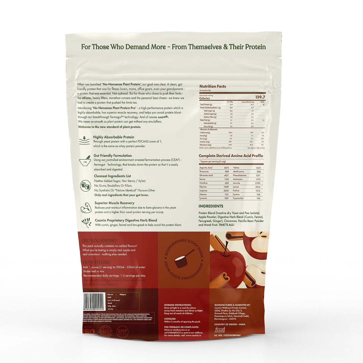 No-Nonsense Plant Protein - Apple Cinnamon Pro